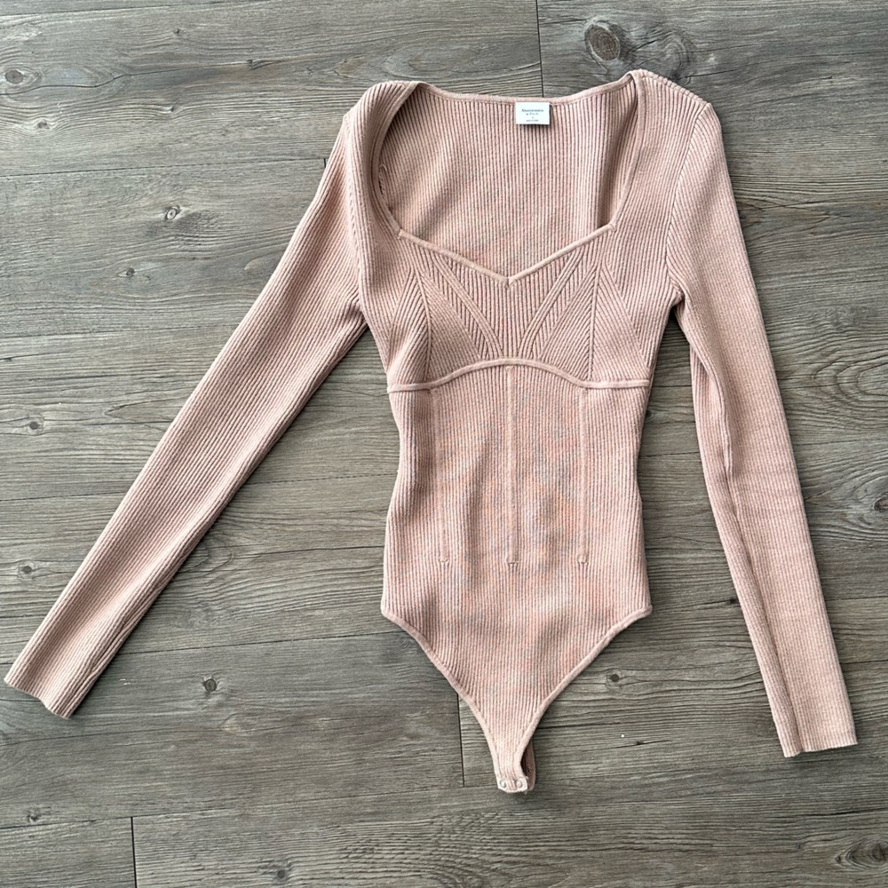 Abercrombie Sweater Bodysuit Tan - Size Small